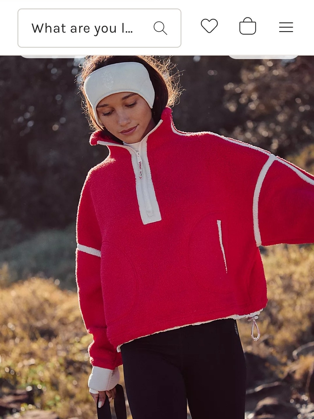 FP Movement by Free People Red Quarter Zip Mountain High Size Sm